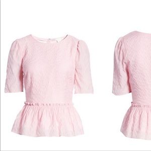 Rachel Parcell peplum pink blouse XS